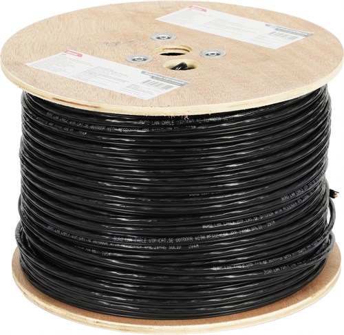 Кабель сетевой Buro BU-COP-050-OUTDOOR UTP 4 пары cat.5E solid 0.50мм Cu 305м черный outdoor стально BU-COP-050-OUTDOOR
