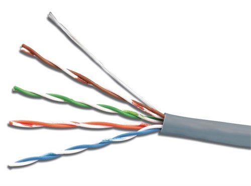 Кабель сетевой UTP 4 пары cat.5E solid 0.40мм CCA 305м серый 42123