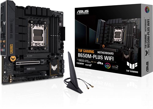 Материнская плата Asus TUF GAMING B650M-PLUS WIFI Socket AM5 AMD B650 4xDDR5 mATX AC`97 8ch(7.1) 2.5 TUF GAMING B650M-PLUS WIFI