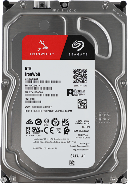 Жесткий диск Seagate SATA-III 6TB ST6000VN006 NAS Ironwolf 4KN (5400rpm) 256Mb 3.5" ST6000VN006