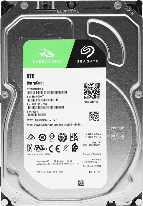 Жесткий диск Seagate SATA-III 8TB ST8000DM004 Desktop Barracuda 4KN (5400rpm) 256Mb 3.5" ST8000DM004