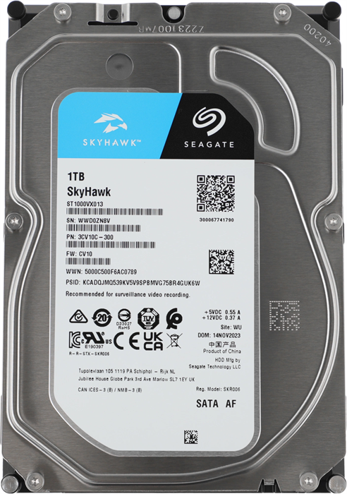 Жесткий диск Seagate SATA-III 1TB ST1000VX013 Surveillance Skyhawk 4KN (5400rpm) 256Mb 3.5" ST1000VX013