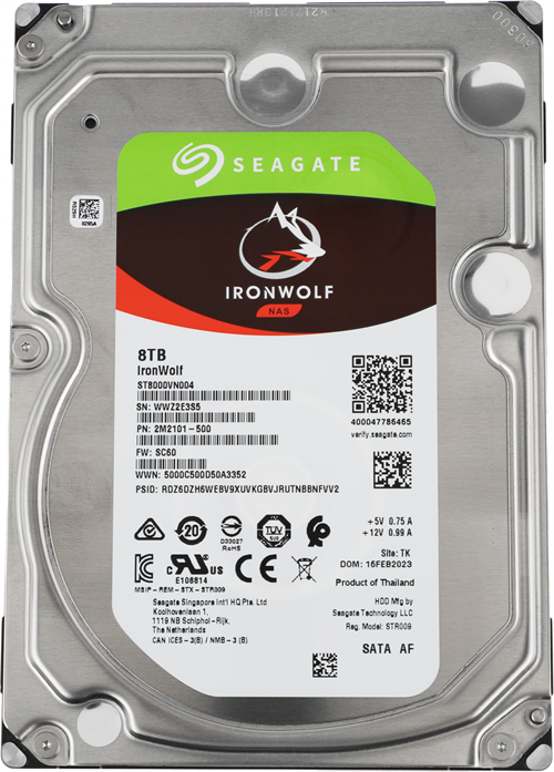 Жесткий диск Seagate SATA-III 8TB ST8000VN004 NAS Ironwolf 4KN (7200rpm) 256Mb 3.5" ST8000VN004