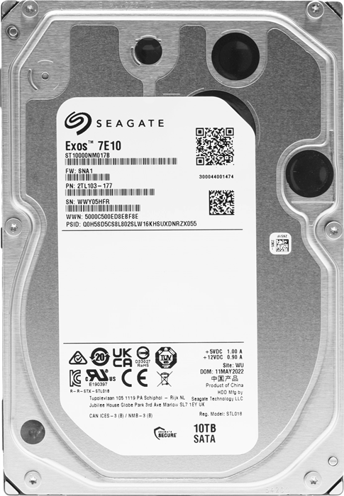 Жесткий диск Seagate SATA-III 10TB ST10000NM017B Server Exos 7E10 4KN (7200rpm) 256Mb 3.5" ST10000NM017B