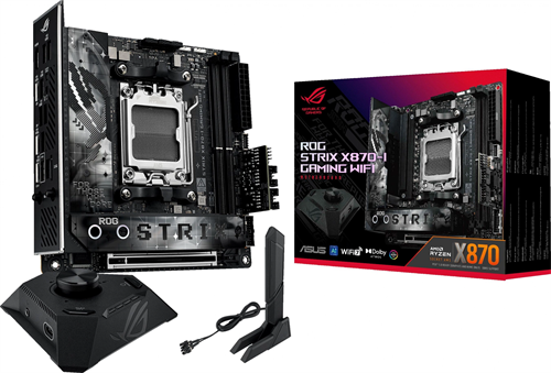 Материнская плата Asus ROG STRIX X870-I GAMING WIFI Socket AM5 AMD X870 2xDDR5 mini-ITX AC`97 8ch(7. ROG STRIX X870-I GAMING WIFI