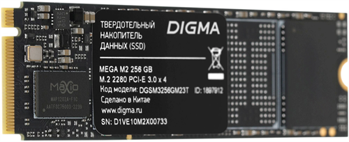 Накопитель SSD Digma PCIe 3.0 x4 256GB DGSM3256GM23T Mega M2 M.2 2280 DGSM3256GM23T