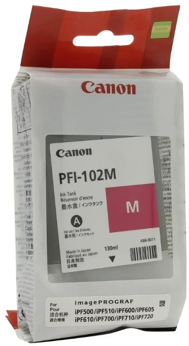 Картридж струйный Canon PFI-102M 0897B001 пурпурный для Canon iP F510/605/610 0897B001