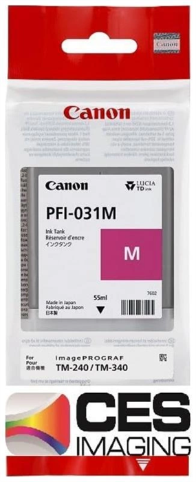 Картридж струйный Canon PFI-031M 6265C001 пурпурный (55мл) для Canon imagePROGRAF TM-240, TM-340. 6265C001