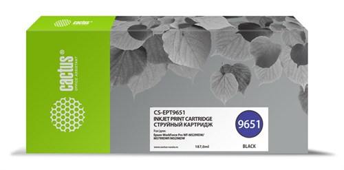 Картридж струйный Cactus CS-EPT9651 T9651 черный пигментный (10000стр.) (187мл) для Epson WorkForce  CS-EPT9651