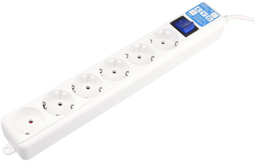 Сетевой фильтр Powercube SPL(5+1)-16B-P-3M-WHITE 3м (6 розеток) белый (коробка) SPL(5+1)-16B-P-3M
