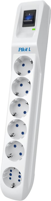 Сетевой фильтр Pilot L (GP) 174 7м (6 розеток) белый (коробка) 174
