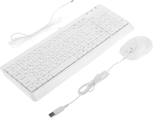 Клавиатура + мышь A4Tech Fstyler F1512 клав:белый мышь:белый USB (F1512 WHITE) F1512 WHITE