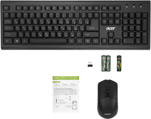 Клавиатура + мышь Acer OKR120 клав:черный мышь:черный USB беспроводная Multimedia (ZL.KBDEE.007) ZL.KBDEE.007