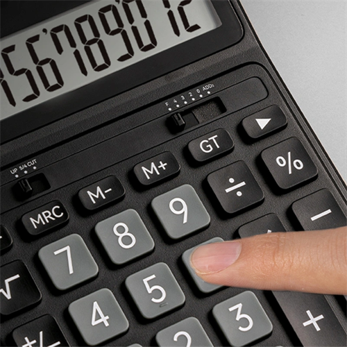 Калькулятор настольный Deli Askend EM333 черный 12-разр. EM333