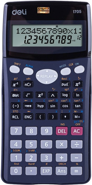 Калькулятор научный Deli E1705 черный 10+2-разр. E1705