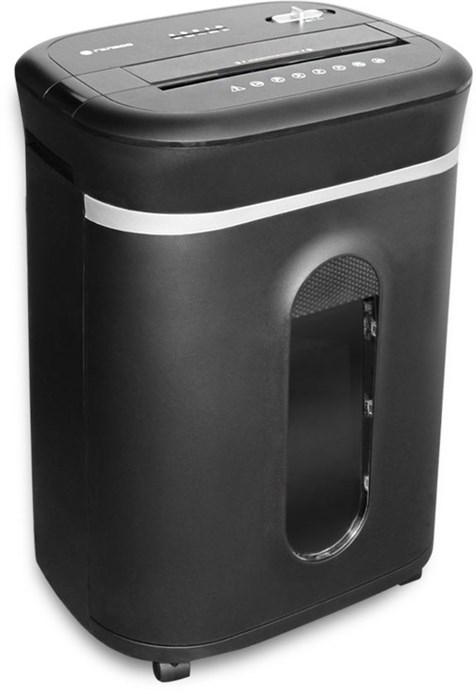 Шредер Heleos УМ28-4 черный/серебристый (секр.P-4) фрагменты 17лист. 28лтр. скрепки скобы пл.карты C УМ28-4