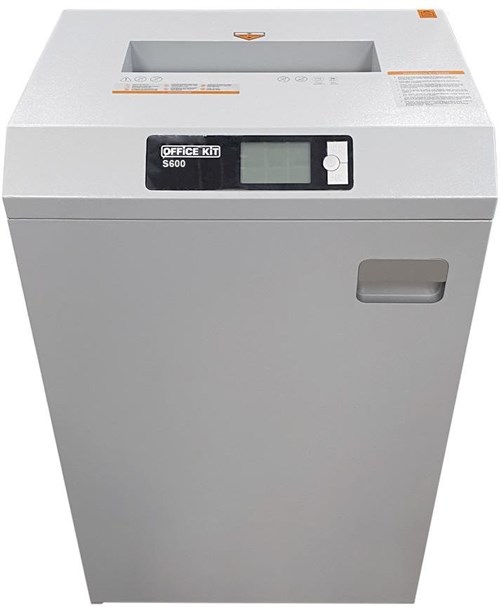 Шредер Office Kit S600 3,9 серый (секр.Р-2) ленты 40лист. 60лтр. скрепки скобы пл.карты CD OK3900S600