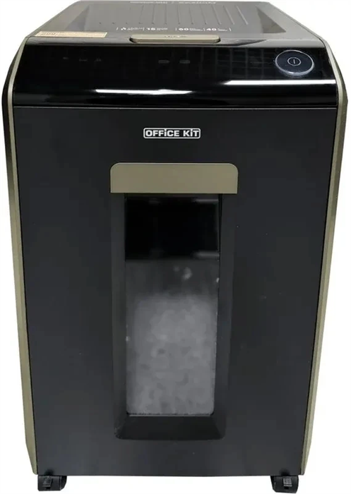 Шредер Office Kit SA200M1,9х10 черный/серый с автоподачей (секр.P-5) фрагменты 220лист. 40лтр. скобы OK1910SA200M