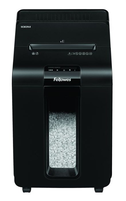 Шредер Fellowes AutoMax 100M с автоподачей (секр.P-4) фрагменты 100лист. 23лтр. скрепки скобы пл.кар FS-46292