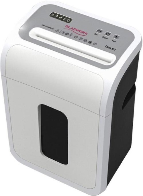 Шредер Gladwork Dream P-20CD серый (секр.P-4) фрагменты 20лист. 20лтр. скрепки скобы пл.карты CD P-20CD