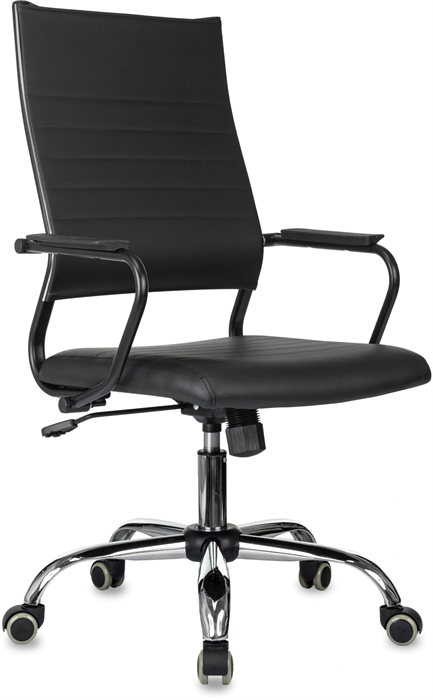 Кресло руководителя Бюрократ CH BALANCE SL Line черный экокожа крестов. металл хром CH BALANCE SL B-PU L