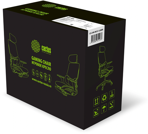 Кресло Cactus CS-CHR-MC01-LGNBK салатовый сиденье черный сетка/ткань с подголов. крестов. пластик по CS-CHR-MC01-LGNBK