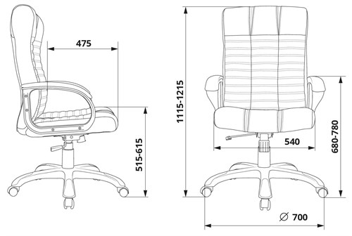 Кресло руководителя Бюрократ KB-10 черный экокожа крестов. пластик KB-10/BLACK