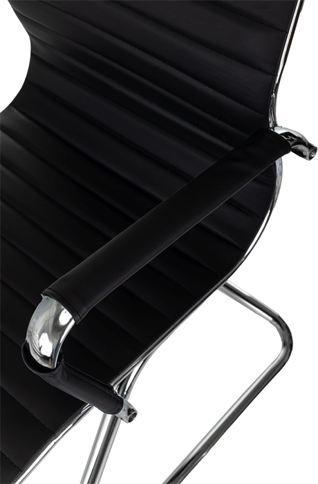 Кресло Бюрократ CH-883-LOW-V черный экокожа низк.спин. полозья металл хром CH-883-LOW-V/BLACK