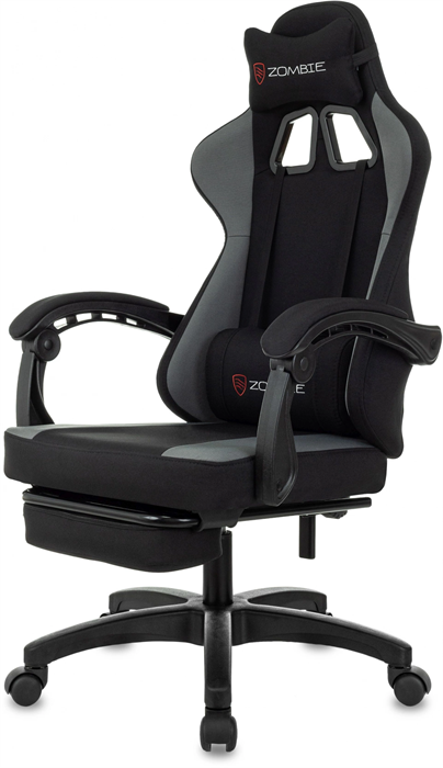 Кресло игровое Zombie Weaver черный/серый с подголов. крестов. пластик подст.для ног пластик черный ZOMBIE WEAVER G