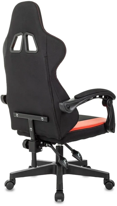 Кресло игровое Zombie Rudger черный/красный ткань/эко.кожа с подголов. крестов. пластик ZOMBIE RUDGER RED