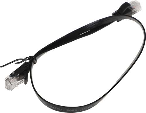 Патч-корд Buro Flat 10Гбит/с UTP 4 пары cat.6 Cu molded 0.5м черный RJ-45 (m)-RJ-45 (m) (BU-C6-FLAT- BU-C6-FLAT-0.5M-B