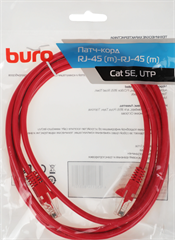 Патч-корд Buro UTP 4 пары cat.5E CCA molded 2м красный RJ-45 (m)-RJ-45 (m) (UTP-5E-2M-R) UTP-5E-2M-R