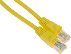Патч-корд Buro UTP-5E-1M-Y UTP 4 пары cat.5E CCA molded 1м желтый RJ-45 (m)-RJ-45 (m) UTP-5E-1M-Y