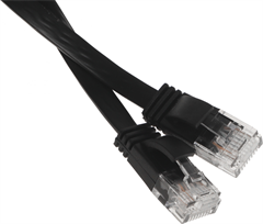 Патч-корд Buro Flat 10Гбит/с UTP 4 пары cat.6 Cu molded 3м черный RJ-45 (m)-RJ-45 (m) (BU-C6-FLAT-3M BU-C6-FLAT-3M-B