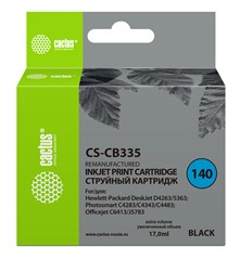Картридж струйный Cactus CS-CB335 №140 черный (17мл) для HP DJ D4263/D4363 с чипом CS-CB335