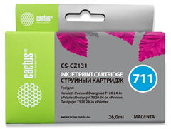 Картридж струйный Cactus CS-CZ131 №711 пурпурный (26мл) для HP DJ T120/T520/530 с чипом CS-CZ131