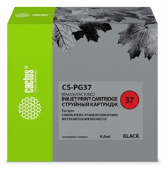 Картридж струйный Cactus CS-PG37 PG-37 черный (9мл) для Canon Pixma iP1800/iP1900/iP2500/iP2600/MP14 CS-PG37