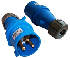 Вилка Lanmaster (LAN-IEC-309-32A1P/M) IEC 309 32A 250V blue LAN-IEC-309-32A1P/M