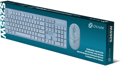 Клавиатура + мышь Оклик S265W клав:голубой мышь:голубой USB беспроводная Bluetooth/Радио Multimedia  1938927