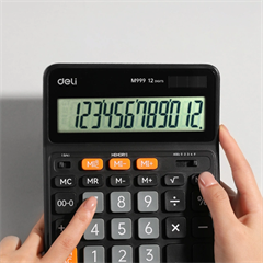 Калькулятор настольный Deli Askend EM999 черный 12-разр. EM999
