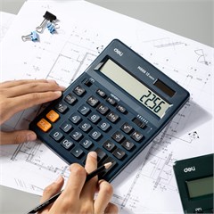 Калькулятор настольный Deli EM888F-blue синий 12-разр. EM888F-BLUE