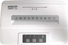 Шредер Office Kit S200TS 0,8x2 белый (секр.P-7) фрагменты 6лист. 25лтр. скобы пл.карты CD OK0802S200