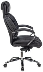 Кресло руководителя Бюрократ T-9904NSL черный кожа крестов. металл хром T-9904NSL/BLACK