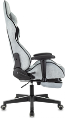 Кресло игровое Zombie Drift/F серо-голубой/черный крестов. пластик подст.для ног ZOMBIE DRIFT/F GBL