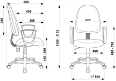 Кресло Бюрократ CH-1300N черный Престиж+ сиденье черный 3C11 крестов. пластик CH-1300N/3C11