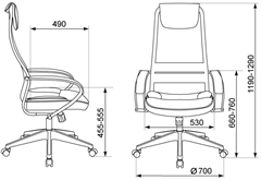 Кресло эргономичное Бюрократ CH-608 черный TW-01 сиденье черный TW-11 экокожа/сетка с подголов. крес CH-608/BLACK