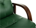 Кресло Бюрократ T-9928WALNUT-CF зеленый кожа на ножках дерево T-9928WALNUT-CF/GN