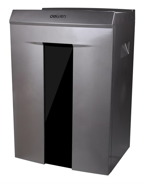 Шредер Deli 9907 серебристый с автоподачей (секр.P-4) фрагменты 8лист. 20лтр. скрепки скобы пл.карты 9907