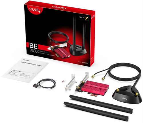 Сетевая карта Wi-Fi + Bluetooth Cudy WE9300S BE9300 PCI Express x1 (ант.внеш.съем) 2ант. WE9300S