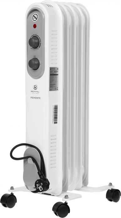 Радиатор масляный Royal Clima PIEMONTE ROR-P5-1000M 1000Вт белый/серый 42562